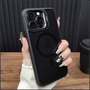 Black Glossy Magnetic Case with Metal Camera Trim